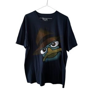 Disney Phineas and Ferb Adult T Shirt Size Large Dark Blue